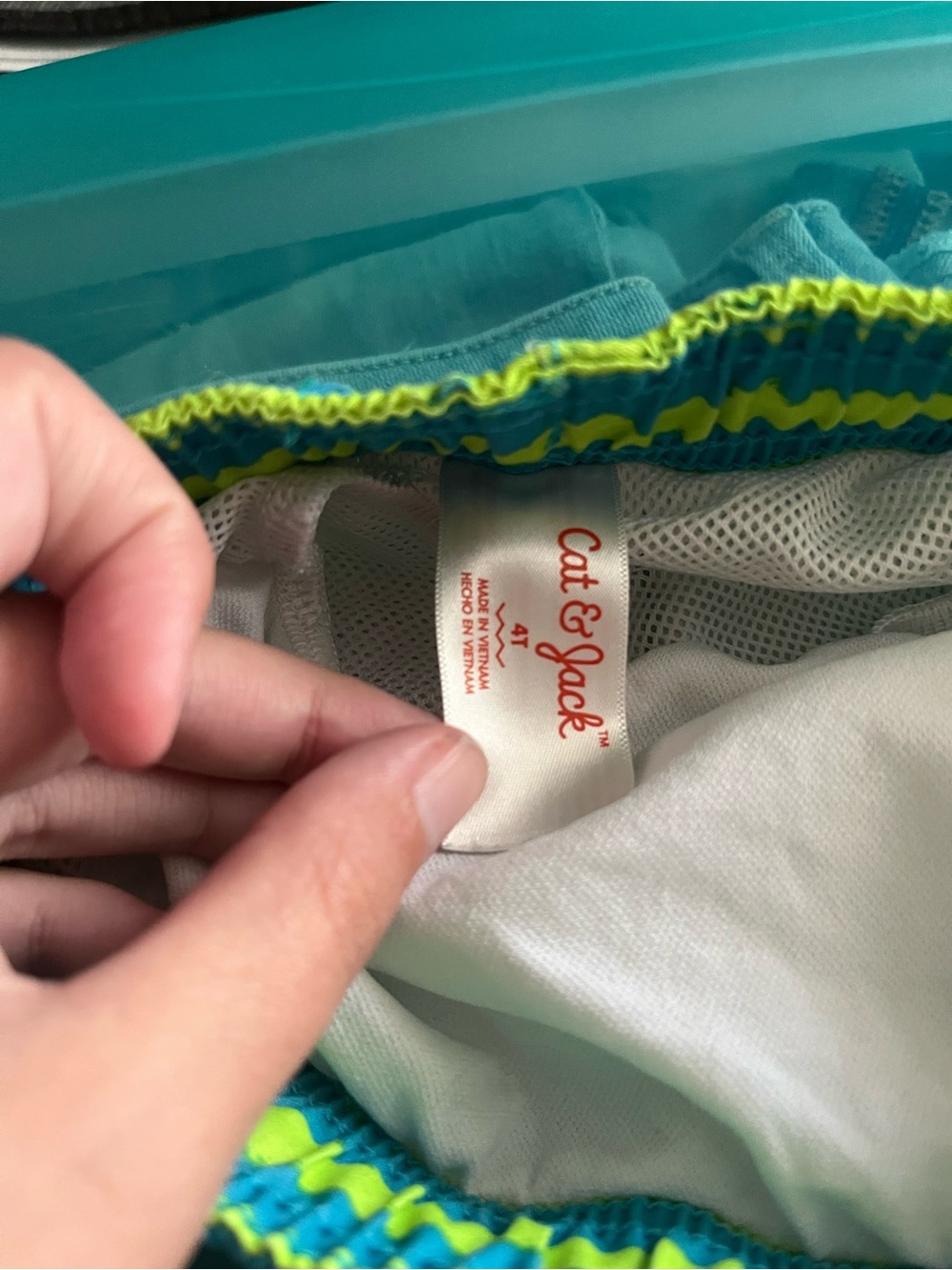Boys Cat & Jack Striped Swim Trunks 4T - Picture 3 of 5